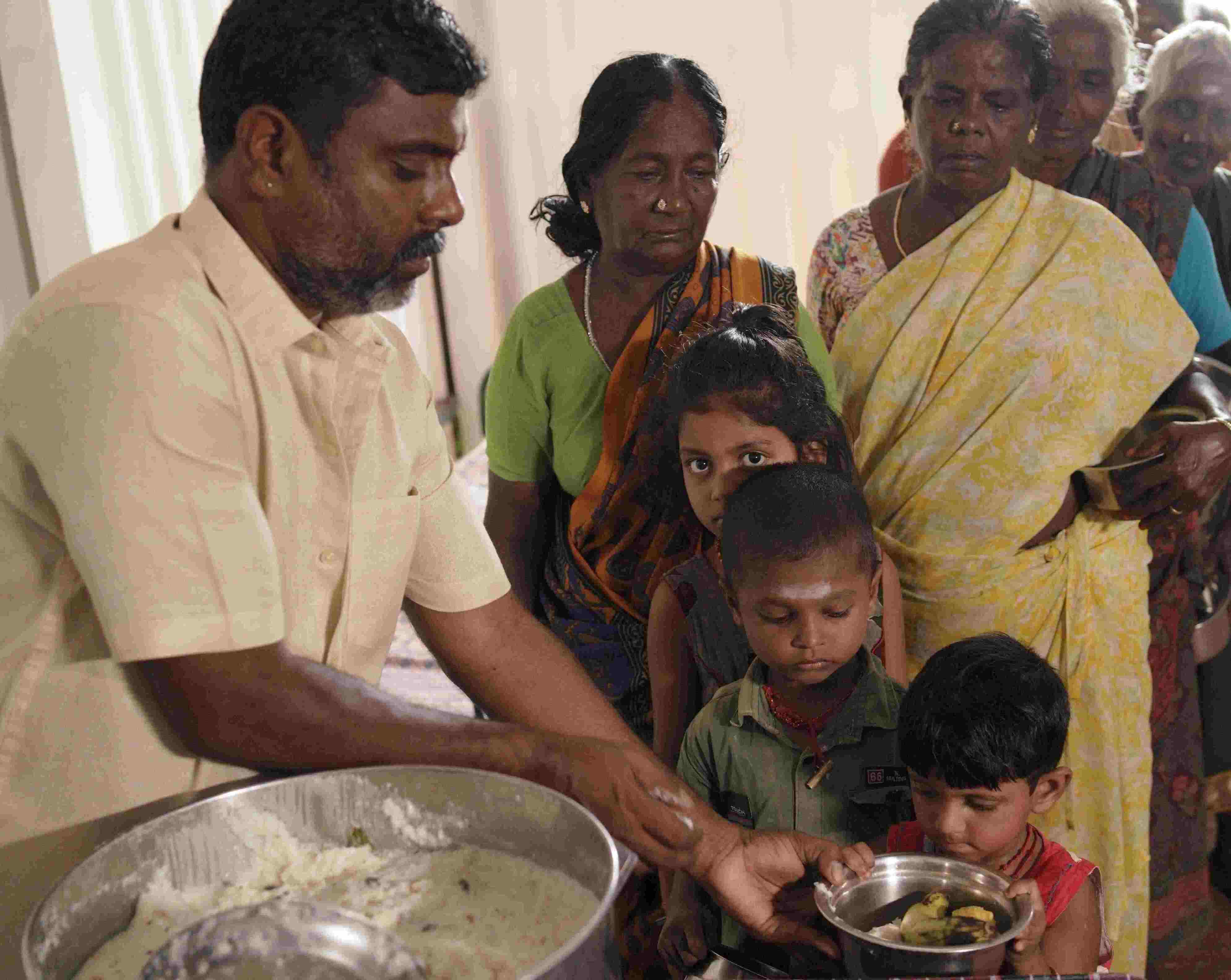 Serving food to all beings